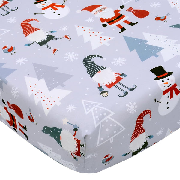 Cloele Christmas Crib Sheet Snowman Fitted Sheet for Boys Girls - 1