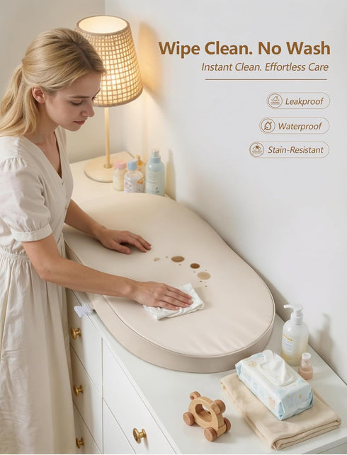 Sprouterie 31.5 15.7 Wipeable Baby Changing Pad: Changing Pad Babies for Dresser Waterproof * with Removable Safety