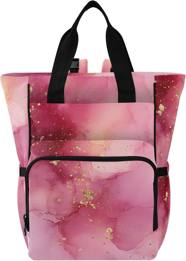 SUABO Baby Diaper Bag Backpack Pink Ink Wash Large Bag Waterproof Travel Diaper