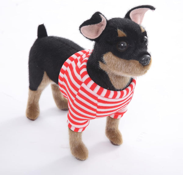 CU-MATE 10 inch Doberman Pinscher Dog Stuffed Animal - Black and Tan Lifelike Plush Toy Gift