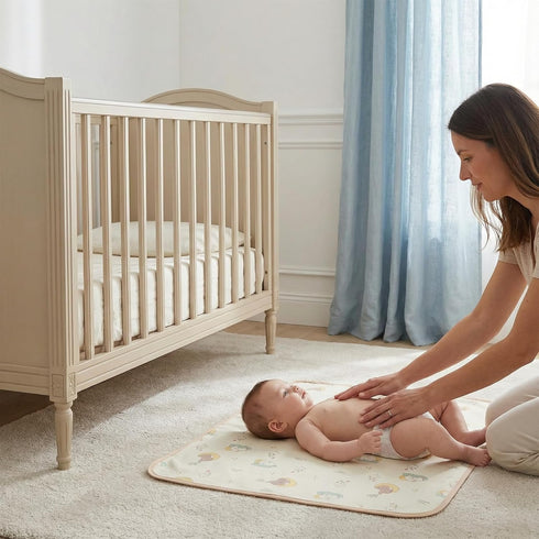 Muslin Diaper Changing Mat, Waterproof Changing Pad for Baby, Leakproof Quick Drying Pads, Portable Diaper Change