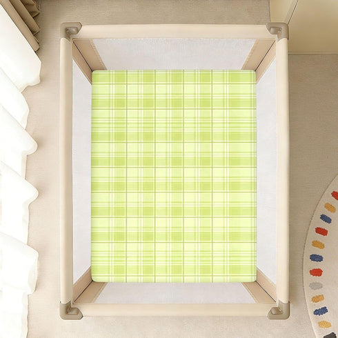 JUNZAN 52x28 Scottish Checker Baby Crib Sheets Cotton Fitted Crib Sheets for Boys Girls Standard Toldder Bed Mattress