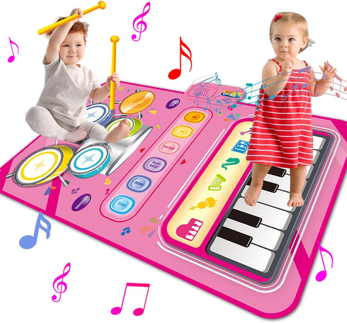 Toys for 1 Year Old Girl - 2 in 1 Piano Mat Montessori Educational Toy for 1 to 3 Year Old Girls