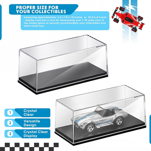 Singhoow 2 1/64 4.17 1.81 1.81 Inches Pcs Display Case Acrylic Model Cars Display Case x x Clear Plastic Vehicles Toy