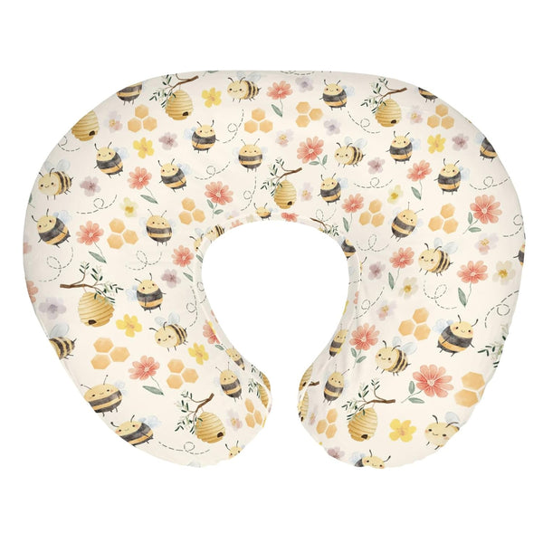 Pastel Bee Floral Baby Nursing Pillow Covers for Boy Girl Vintage Bees