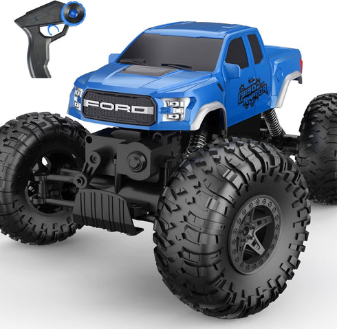 DOUBLE E Ford Raptor F150 RC Car 4WD Monster Truck, 11 Inches Off Road Crawler Vehicle Toy Gift for Boys Girls 6-12