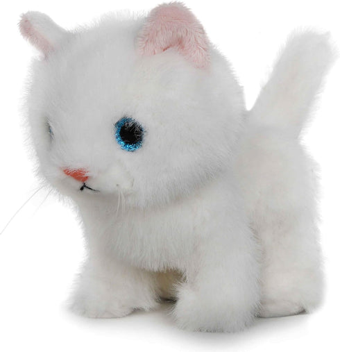 Ice King Bear Fluffy Little Cat Stuffed Animal Plush Toy, Small 6 Inches (White)