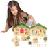 Manhattan Toy Farmer’s Market Day - 12-Piece Portable Wooden Toy Figure Pretend Shopping Playset