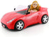 KeepRunning Convertible Car for Dolls, Glittering Deep Red Convertible Doll Vehicle with Working Seat Belts Ideal Gift