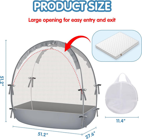 Zkaitoy Crib Tent - Crib Net to Keep Baby in, Stop Baby from Climbing Out of Crib, Pop Up Baby Crib Tent with Double