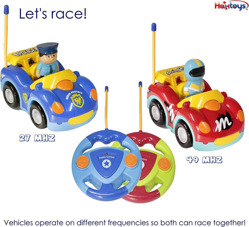 Haktoys Remote Control Cars Set of 2 Vehicles for Toddlers Kids Boys and Girls