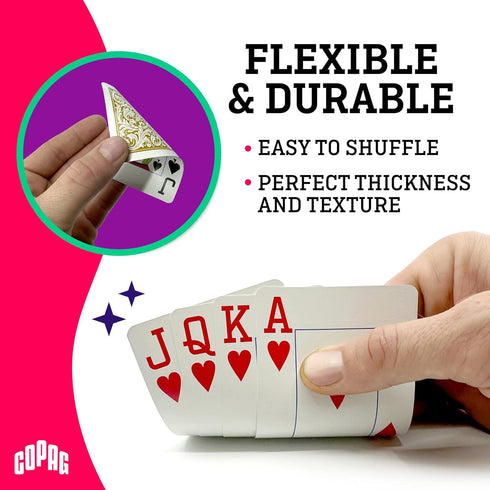 Copag Elite 100% Plastic Playing Cards, Poker Size (Standard) Jumbo Index Single Deck in Green