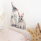 ROFARSO Lifelike Lovely Cute Two Bunnies Rabbits Animal Wall Stickers Removable Wall Decals for Nursery Baby Bedroom