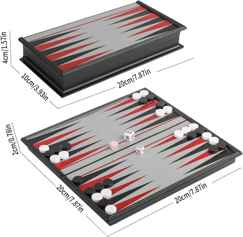 Andux Foldable Magnetic Backgammon Portable Board Game Set, CXSLQ-01 (S) 2205