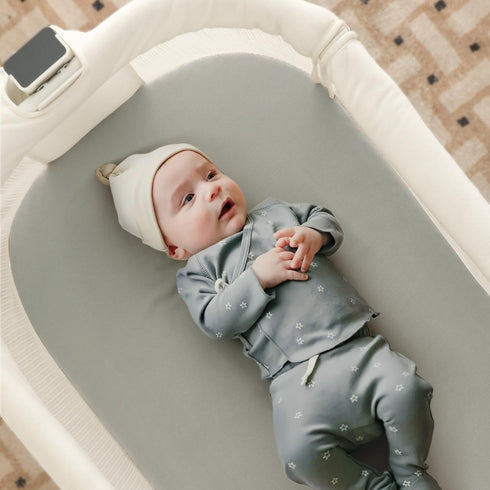 2 Pack, GRSSDER Stretchy Ultra Soft Fitted Bassinet Sheet Universal Fit for Bassinets Baby Cradle Moses Basket Oval