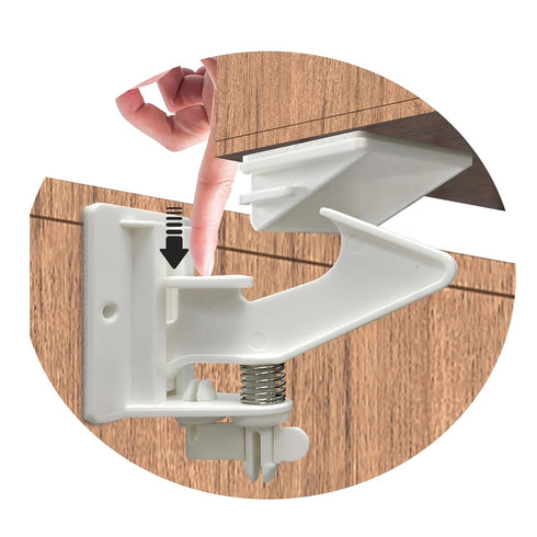 12 Pack Child Safety Cabinet Locks - Vmaisi Baby Proofing Drawer Lock with Adhesive, Easy Installation (White)