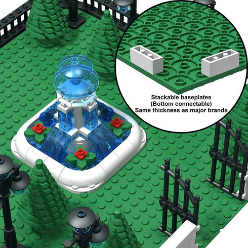 Building Block Education Toy, Street Lamp & Tree Fences Sets, Compatible with Major Brands