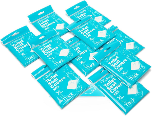 Restogoods Disposable Toilet Seat Covers Flushable XL Extra Large & Thick Outdoor Travel