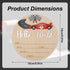 Penitue 15cm/5.91in Baby Announcement Sign, Wooden Hello World Newborn Bulletin Board with Pen Race Car & Checkered