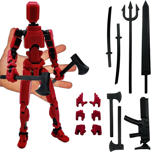 3D Printed Assembly Completed Dummy20 Action Figure, 8.1-inch Full Body Mechanical Movable Toy, Creative Desk