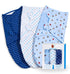 3 Pack Baby Swaddle 0-3 Months - Adjustable Newborn Swaddles Blanket for Baby Girl Boy, Sleep Sack, Blue