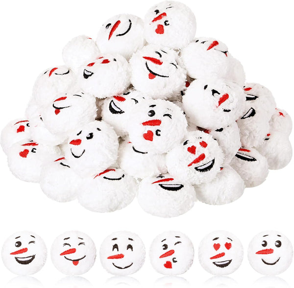 Hiboom 96 Pcs Plush Snowball for Indoor Outdoor Snowball Fights, Soft Fake Snowballs for Christmas Snowball Fight