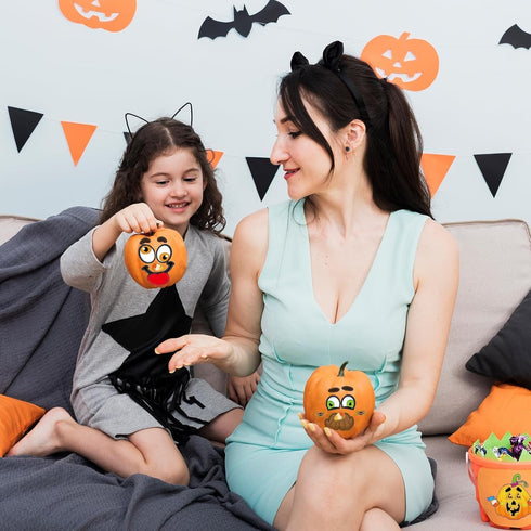 36 Sheets Halloween Pumpkin Craft Stickers, Kids DIY Make a Pumpkin Face Sticker for Halloween Treats Party Favors
