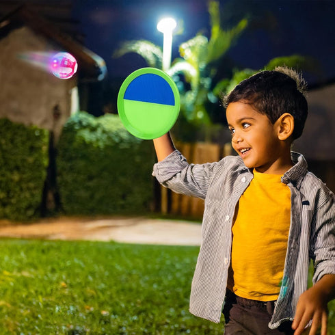 Ayeboovi Kids Beach Toys, Upgraded Light Up Toss and Catch Ball Set for Outdoor Pool Games for Ages 3-10