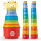 hahaland Stacking Cups for Toddlers 1-3 - Montessori Learning Toy for 1 Year Old Boy Birthday Gift, 12-18 Months