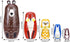 Conzy Russian Nesting Dolls for Kids, Stacking Wooden Handmade Matryoshka Dolls, 5 Piece Cute Cartoon Animal Pattern