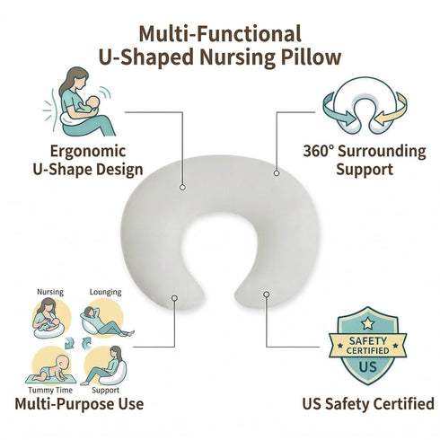 ESEN Nursing Pillow and Body Positioner for Breast Feeding and Bottle Feeding, Naked Ultra Soft Baby Breastfeeding