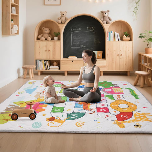 Floor,50x50 Inch Baby Play Mat for Soft Padding Crawling Mat, Foldable and Machine Washable, Thick for Babies