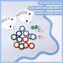 VioraWhite 21" Set Mini Majiong Mat for Travel Cute Scalloped Small Anti Slip Noise Reduction Mahjong Accessories Gifts