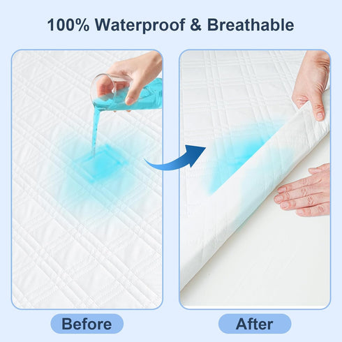 2 Pack david's kids Waterproof Crib Mattress Protector, Fit Standard Crib and Toddler Mattresses, Ultra Soft