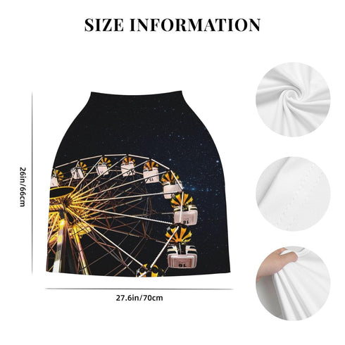 Schgap Ferris Wheel Car Seat Cover for Babies Nursing Cover Breastfeeding Baby Carrier Covers Carseat Canopy for Shower