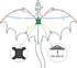JEKOSEN Fiery Dragon 54" Huge Kite for Kids and Adults, Easy to Fly Single Line String with 160" Tail for Outdoor Games