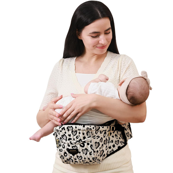 Sunveno Baby Carrier with Hip Seat,Ergonomic Baby Hip Carrier,Front-Facing Baby Holder,Anti-Slip Seat
