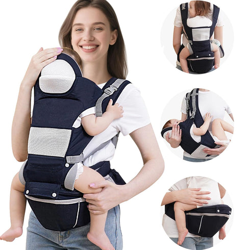 FUFVUTI (036 736 lbs) Backpack Baby Carrier Newborn to Toddler Months, Infant Carrier with Hip Seat & Wrap | Mesh Front