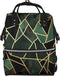 FHEDVBN black and gold geometric Diaper Bag Backpack for Women Multifunction Waterproof Mummy