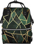 FHEDVBN black and gold geometric Diaper Bag Backpack for Women Multifunction Waterproof Mummy
