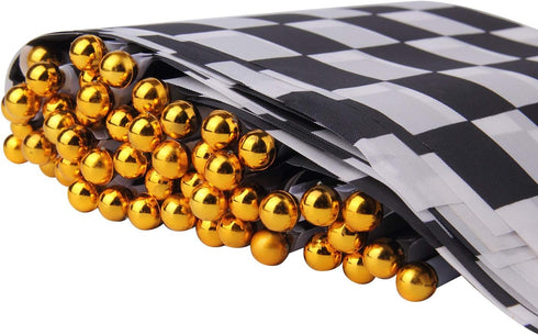 98ft Checkered Black & White Pennant Banner, Racing Flags with 20Pcs 11.8 Inch Plastic Sticks