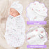 Fanfanwin 5 Pack Set 3-7 Lbs Preemie Swaddle Blanket Wrap with Hat Cotton Preemie Baby Clothes Hat Receiving Blanket