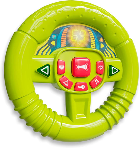 Lollipop Steering Wheel Car Seat Toy, Toddler Toy with Lights, Sounds, and Buttons for Young Adventurers