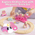 Set Set 2-4, 3 Lehoo Castle Wooden Train for Girls, Unicorn Train for Toddlers Wooden Train Track with Storage Bag