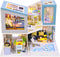 1:24 Cool Beans Boutique Miniature Dollhouse DIY Kit - Wooden Blue Townhouse with Pool