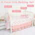 Set 4 Sets, Set Set, Crib Bedding for Baby Girls and Boys, Piece Infant Nursery Bedding Baby Comforter for Crib, Pink
