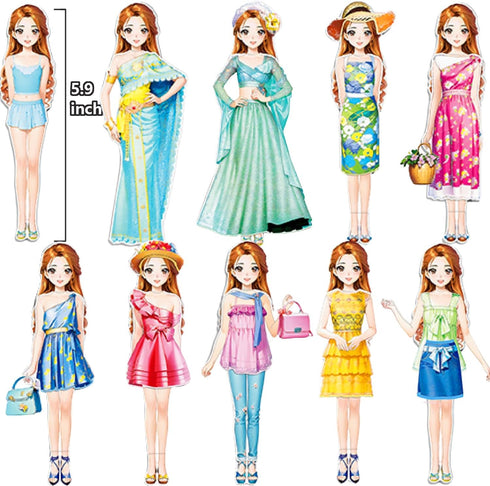 Daniel Axel 4-7 Set Magnetic Dress Up Paper Doll,Magnet Princess Dress Up Dolls for Girls Ages Kids,Travel Activities