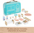 15-Piece Playset 3+ Fisher-Price Wood Pretend Play Toy Dollhouse Carry Along, Wooden Portable for Travel Preschool Kids