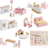 Set, 28 6 3+ ROBOTIME Wooden Dollhouse Furniture PCS Miniature Dollhouse Furniture with Room Kits, Dollhouse