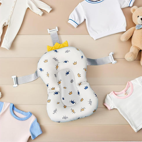 Bath Cushion for Newborns Bathtub Mat Supportive Floating Seat Soft Breathable Non-Slip Tub Holder Head Neck Back